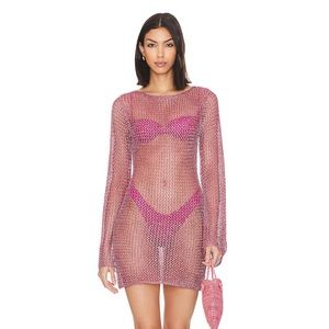 superdown Gaia Mini Dress in Metallic Pink